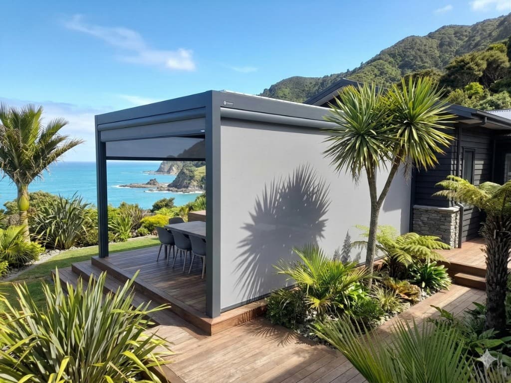 Patio blind installation in Wellington, NZ
